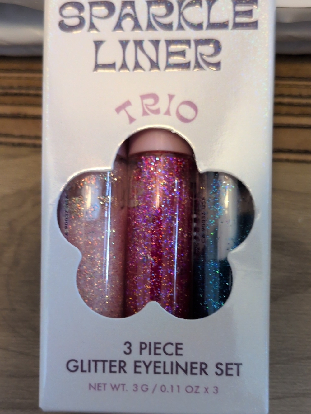Kara Beauty Sparkle Liner Trio 3-Piece Glitter Eyeliner Set Pink, Magenta, Teal